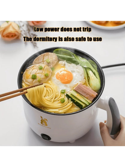 RS18Mini Multifunctional Electric Cooker for Students Dormitory Rice Cooker  Dual Heat Levels for Frying/Boiling/Stewing Easy Cl
