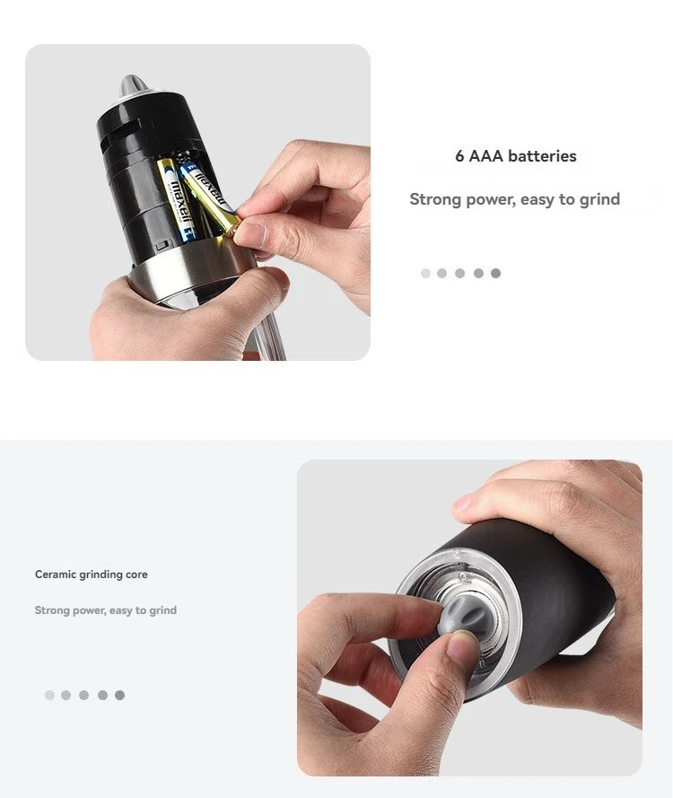Electric Pepper Mill Stainless Steel Automatic Gravity Induction Salt and Pepper Grinder Adjustable Coarseness Grinder Tools