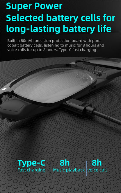 SG-20 Pro 2-in-1 TWS Daily Wear Smart Glasses Bluetooth Audio, Voice Assistant, Lightweight Design 9D