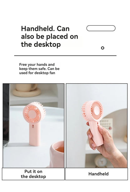 1 mini handheld fan with wind speed and hanging rope, suitable for outdoor use, requires 2 AAA batteries to be self provided