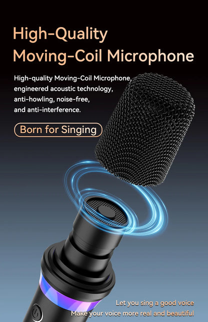 New DS-K2 Karaoke Companion Bluetooth Wireless Moving-Coil Microphone With RGB Light KTV DSP Mixer System For Wired Speaker Car