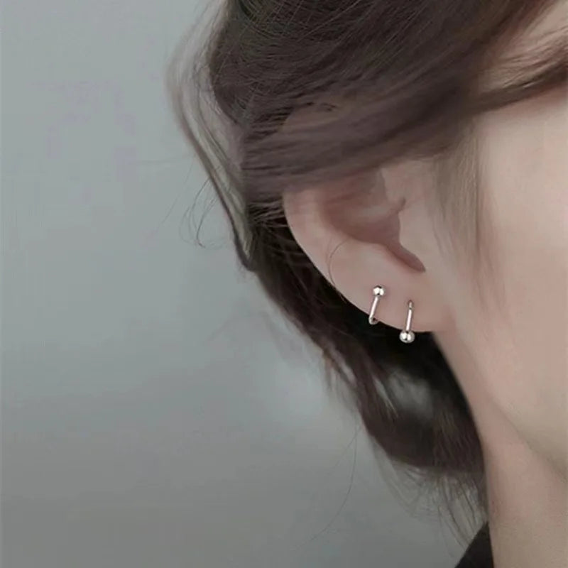 EVISPOL Silverly Flash Crystal Spiral Star Stud Earrings Summer Small Fresh Female Heart Earring New Trendy Personality Earrings