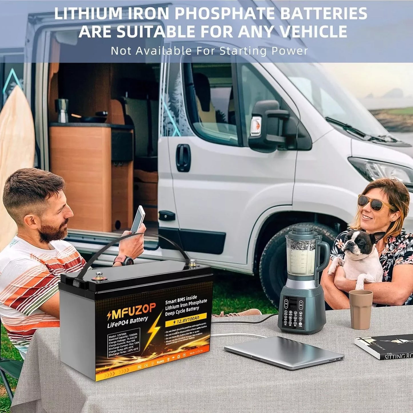 DTOUBOSS Original Lithium Rechargeable LiFePO4 For Solar System RV Outdoor Travel Home BMS 12V 100Ah U.S. Warehouse NO TAX