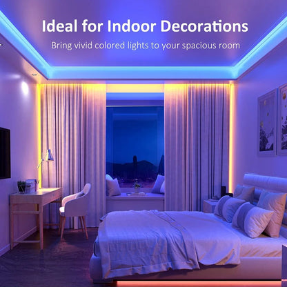 5M 10M 20M 24V COB RGB+CCT LED Strip Flexible Dimmable Room Cabinet Liner Light Bedroom Decor 2.4G RF Touch Panel Remote Control