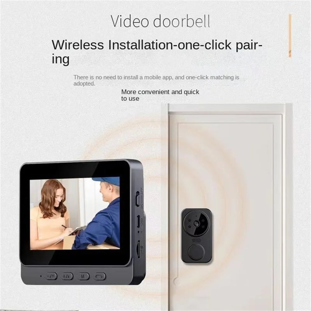 Wireless Video Doorbell Camera Bundle Smart Security with Night Vision 2.4G WiFi HD Motion Detection Cloud Storage