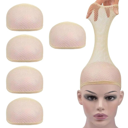 Mesh Wig Cap Stretchable Elastic Black Hair Net Stretch Open Ended Fishnet Wig Net Breathable Mesh Cap for Wig Accessories