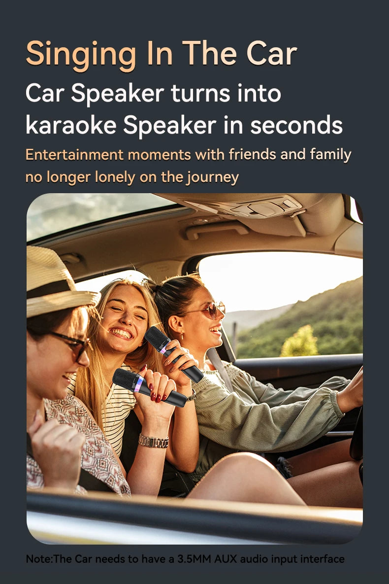 New DS-K2 Karaoke Companion Bluetooth Wireless Moving-Coil Microphone With RGB Light KTV DSP Mixer System For Wired Speaker Car