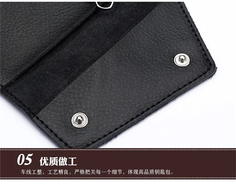 New Genuine Leather Keychain Men Key holder key organizer Pouch Car Key pouch Wallet Housekeeper Key Case Mini Card Bag