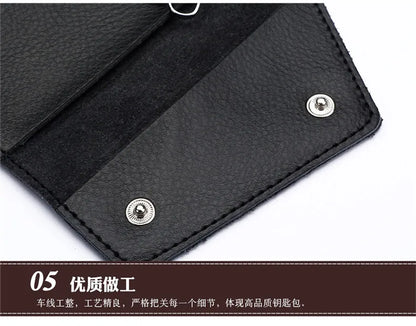 New Genuine Leather Keychain Men Key holder key organizer Pouch Car Key pouch Wallet Housekeeper Key Case Mini Card Bag