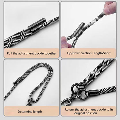 150cm Adjustable Mobile Phone Xyun Outdoor Anti-lost Crossbody Phone Lanyards Neck Rope with Patch Cellphone Hanging Cord Strap