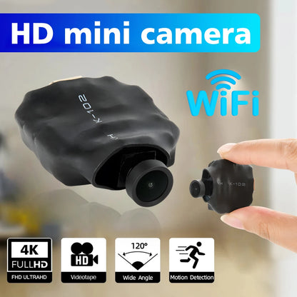 4K HD Mini Camera Wireless WIFI Camera Supports 5X zoom, motion detection, remote viewing,120° Live Streaming nanny DIY camera