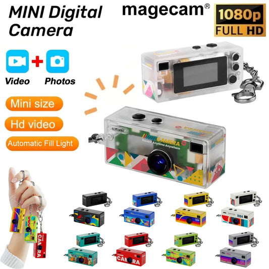 Magecam Thumb Keychain Camera 0.96inch Mini Action Camera Retro Support Memory Card 1080P Very Small Camcorder Video Recorder