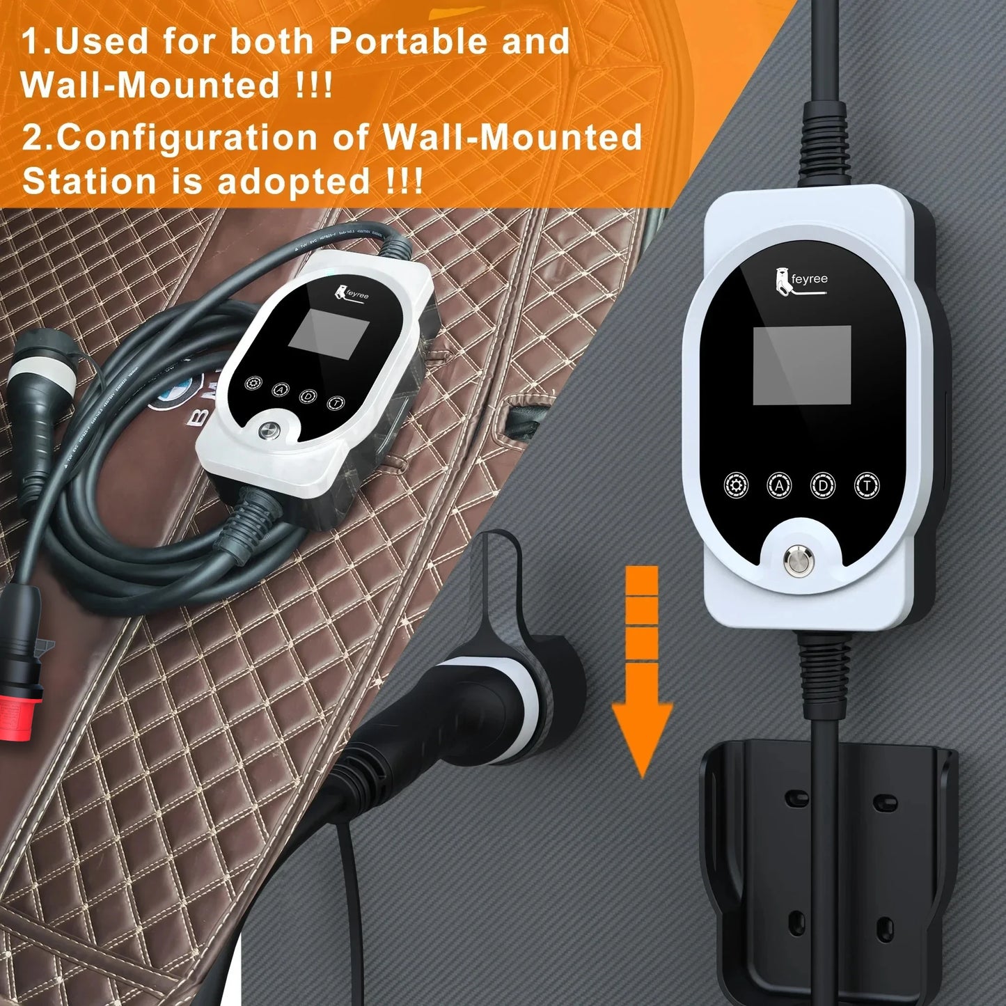 feyree Type2 11KW EVSE Wallbox EV Portable Charger 16A 3Phase Wi-Fi Smart APP Control Charging Station for Electric Car Charger