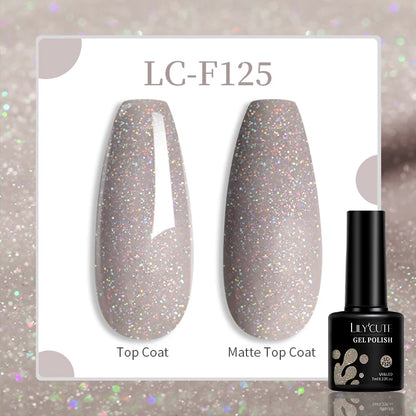 LILYCUTE 7ml White Color Gel Nail Polish Semi Permanent UV Gel Polish Gorgeous Full Coverage Soak Off UV LED Nail Gel Varnishes