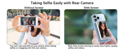 New Magnetic Phone Vlog Selfie Monitor Screen for Phone Rear Camera for Selfie Rear Camera Compatible With iPhone Android