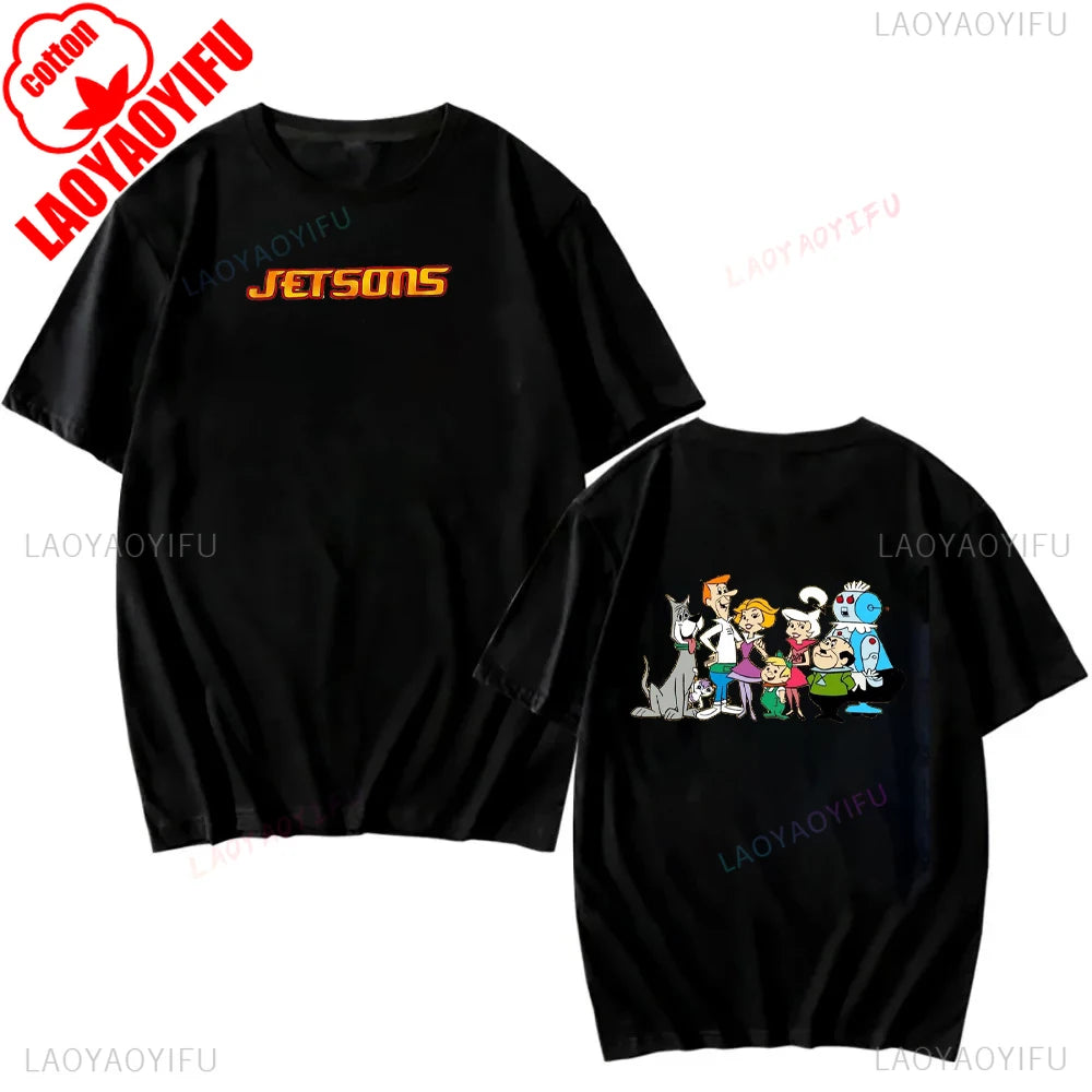 The Jetsons Printed T-shirt Tops Cartoon The Jetsons Letter Clothes Rosie The Robot Graphic T-shirts Breathable Camisetas
