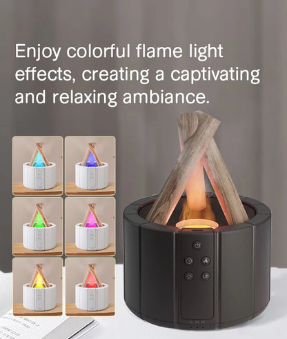 KINSCOTER Simulated Flame Aroma Diffuser Bonfire Air Humidifier Ultrasonic Cool Mist Maker Fogger LED Essential Oil Lamp Difusor