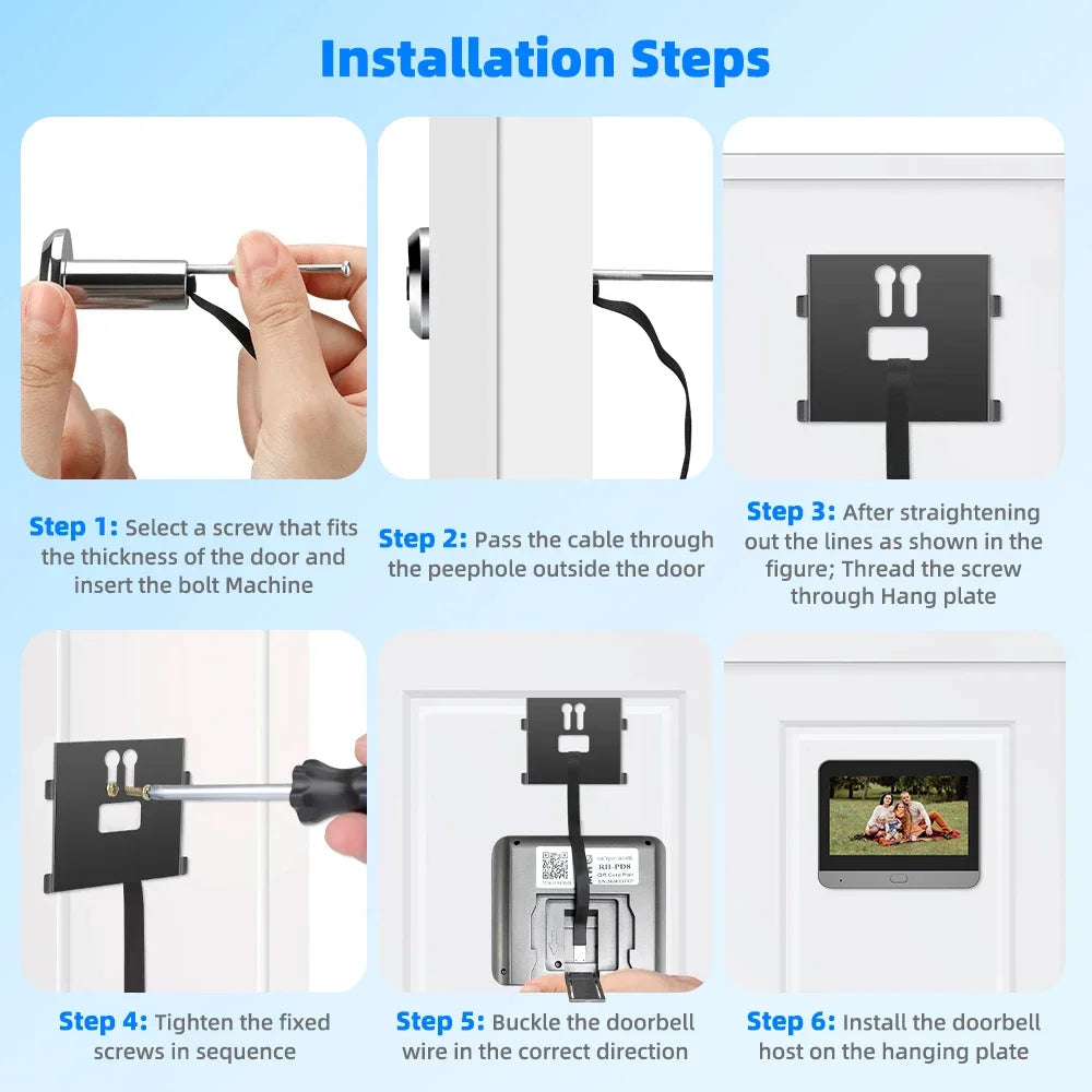 Smart 3MP Mini Digital Peephole Door Camera 2.4Ghz WiFi Infrared IR Night Vision PIR Motion Detection Digital Viewer iCam365 APP