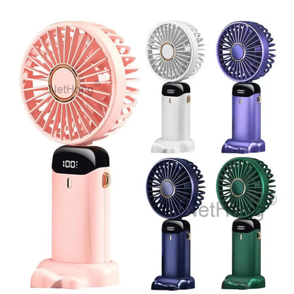 3-in-1 10000mAh Foldable USB Fan with Phone Holder - Portable Handheld & Desk Cooler w/ 360° Cooling