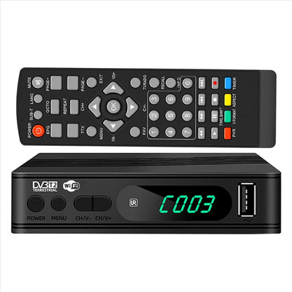 -Hearty DVB-T2 TV Tuner Terrestrial Satellite TV Receiver Digital TV Decoder HEVC DVBT2 H.264 HD TV Boxs USB Set Top Box EU Plug