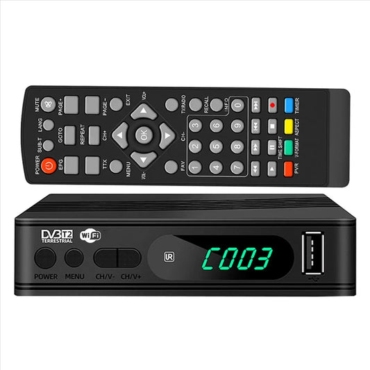-Hearty DVB-T2 TV Tuner Terrestrial Satellite TV Receiver Digital TV Decoder HEVC DVBT2 H.264 HD TV Boxs USB Set Top Box EU Plug