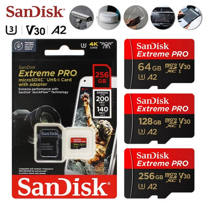 Sandisk 512GB 256GB Memory Card 128GB 64GB 32GB TF Micro SD Class A1-10 UHS-1 Flash Memory Microsd