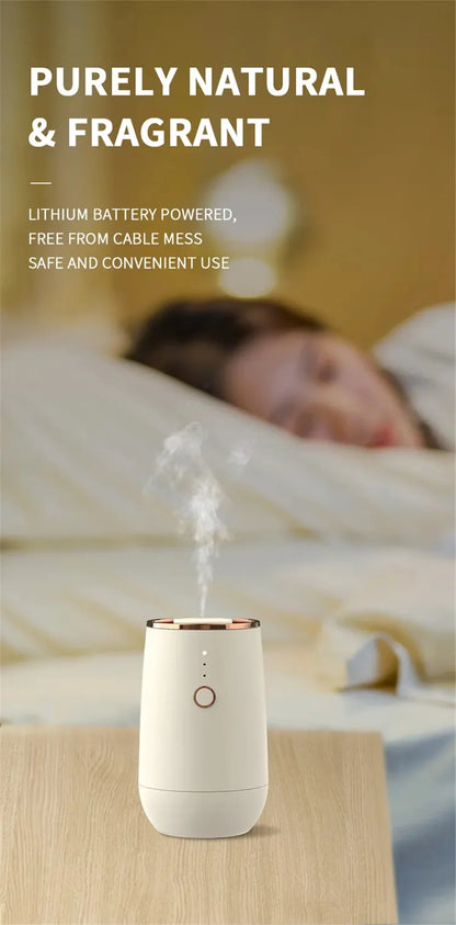 Car Aroma Diffuser Air Freshener Start-Off Function USB Rechargeable Essential Oil Diffuser 9 Color Lights Fragrance Diffuser