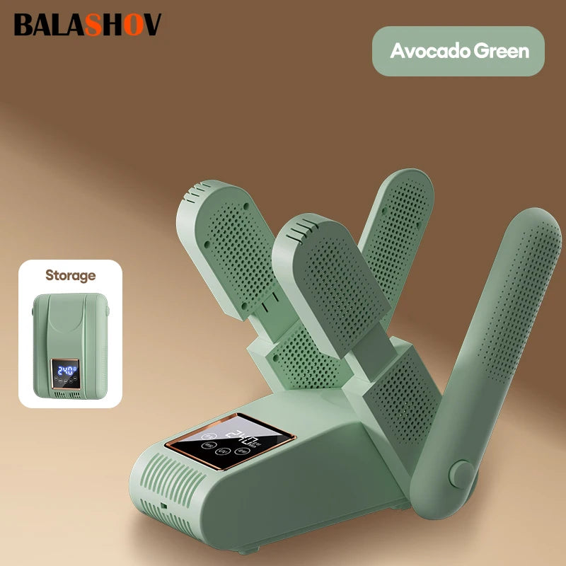 Shoe Dryer Portable Electric Shoe and Boot Dryer 180° Folding Design Smart Display for Shoes Gloves Hats Socks Ski Boots