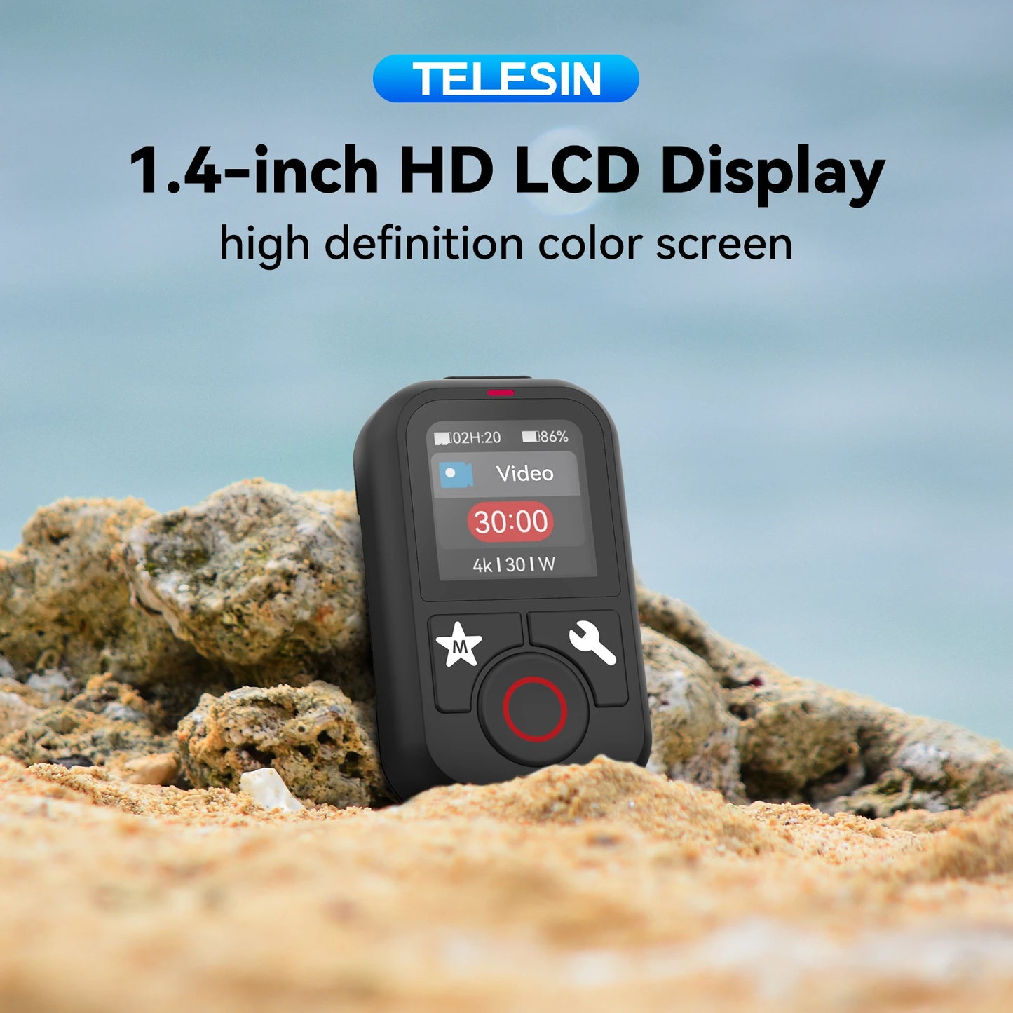 TELESIN Waterproof Bluetooth Remote Control For GoPro Hero 13 12 11 10 9 8 Max With Wrist Strap For Action Camera Accessories