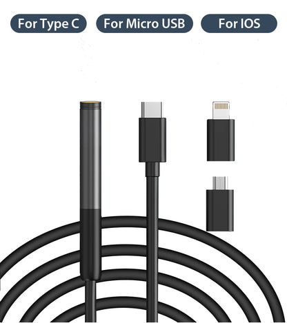 KERUI 2MP Industrial Endoscope Camera Single/Dual Lens Mini Inspection Camera for Iphone Waterproof Pipeline Borescope Type C