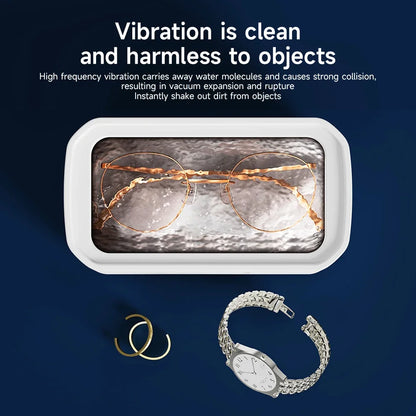 TINSOL 49KHZ High-Frequency Ultrasonic Cleaner 650ml Mini Vibration Cleaning Machine Suitable for Glasses Jewelry and Dentures