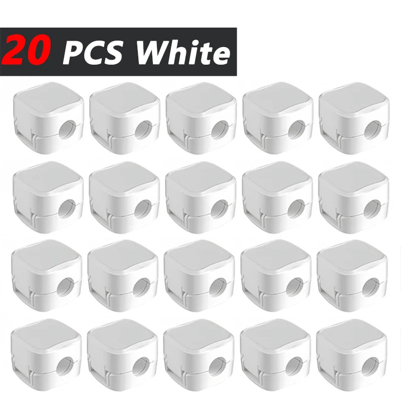 Non-magnetic Strong Cable Clips Adjustable Cord Holder | Adhesive Under Desk Mgmt Organizer for Home Office Car Wall Desktop