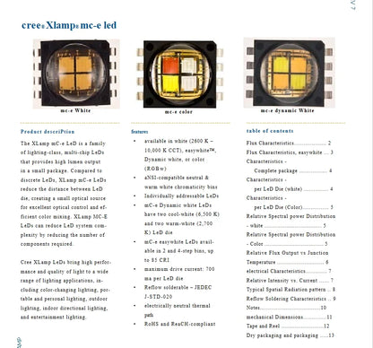 2 5 PCS MCE4WT-A2 XLamp MC-E Series LED - Warm/Neutral White High power MCE4WT-A2-8A0-J0-0-00001 FOR NEW  four in one CREE