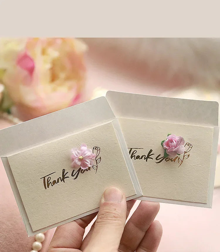Greeting Cards with Envelope Mini Small Light Golden Color for Business Mother's Teacher's Day Thank You Gift Card