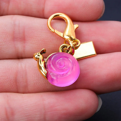 Pink Small Snail Bag Pendant Keychain Creative Cute Animal Charms Fashion Accessory for Women School Students Mother's Day Gift