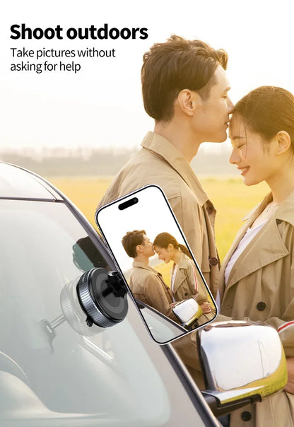 K007 Strong Magnetic Car Phone Holder Foldable Design 360° Adjustable Vacuum Mount for Car/Desk/Bathroom/Universal Use Holder
