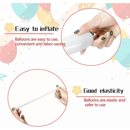 100pcs Thickening Long Balloons for Tying Arch Twisting Latex Modeling Skinny Birthday Balloon for Kids Party Wedding Decoartion