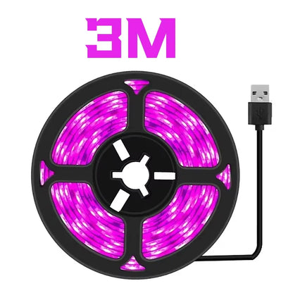 Waterproof Full Spectrum LED Light Strip Plant Growth 5v USB Powered 1-3M Long Suitable Flower Seedlings Greenhouses Hydroponics