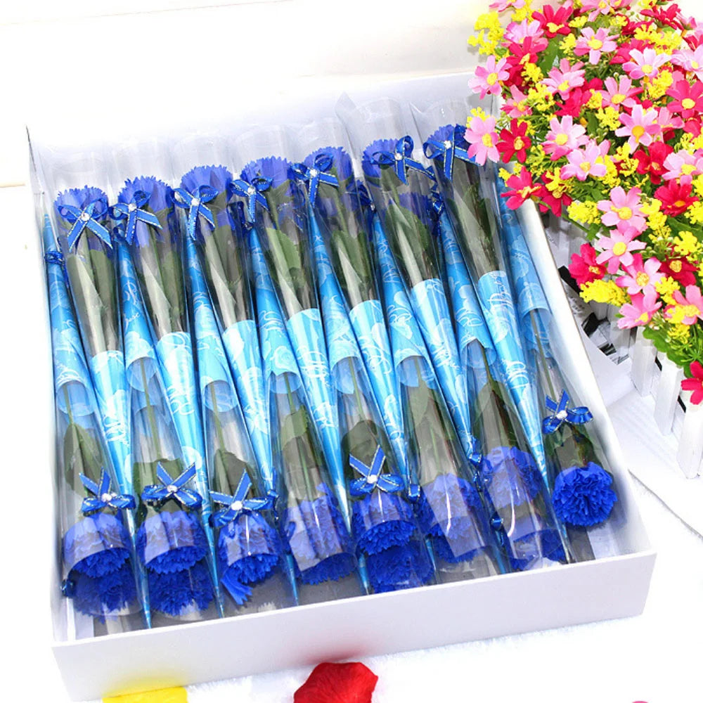 1PC Creative Mother's Day Gift Soap Carnation Bouquet Teacher's Day Single Flower Bouquet Scented Artificial Flower Home Decor