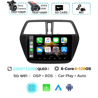 For Suzuki SX4 S-Cross 2014 2015 2016 2017 Android 15 Car Radio Multimedia Player Stereo GPS WIFI+4G wireless Carplay Auto video