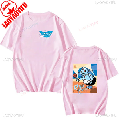 The Jetsons Printed T-shirt Tops Cartoon The Jetsons Letter Clothes Rosie The Robot Graphic T-shirts Breathable Camisetas