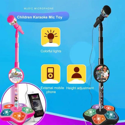 Kids Toys Karaoke Microphone with Stand Singing Song musical instruments Toys with Light Educational development games Children