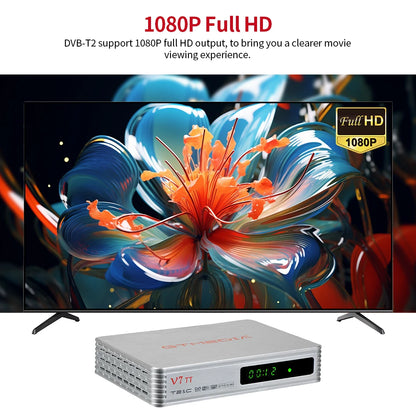 GTMEDIA V7 TT Ground Signal Receiver，1080P Full HD DVB-T/T2/DVB-C Signal TV Box With USB WIFI Decoder Support H.265 HEVC 10bit F