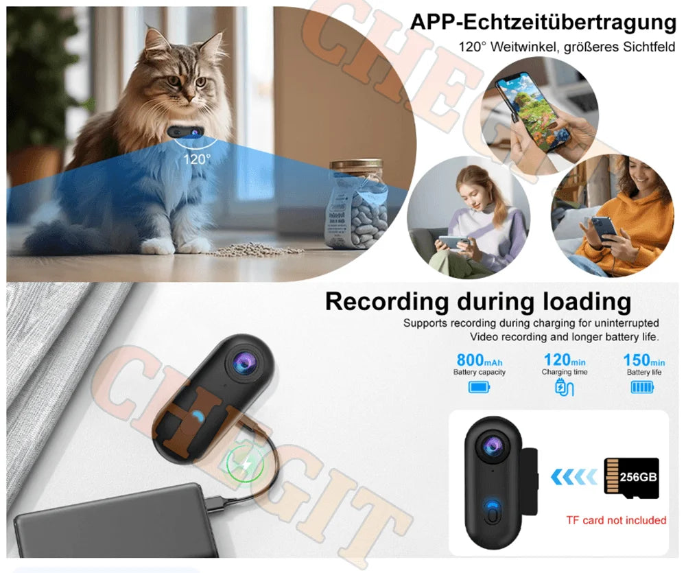 4K WiFi HD POV Magnetic Mini Action Camera Wireless Pocket Video Vlog Cam Helmet Motorcycle Bicycle Sports Holder Mount Recorder