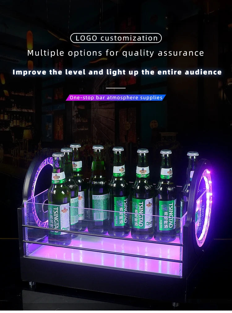  LED Glowing Ice Bucket with Unique Circular Light - Effects Design, Ideal for Bars  KTVs,Enhancing Party Atmosphere