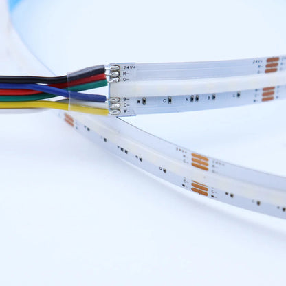 5M 10M 20M 24V COB RGB+CCT LED Strip Flexible Dimmable Room Cabinet Liner Light Bedroom Decor 2.4G RF Touch Panel Remote Control