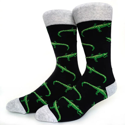 58 Style Cartoon Men Socks Fish bird parrot shark Theme Cotton Novelty Funny Hip Hop Trend Street Long Socks