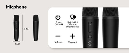 Puremic Karaoke Machine K3 with Millions Songs Free Forever Duet Karaoke Mics for Singing with Rechargeable Dock, HDMI+Aux Cable