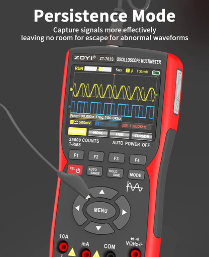 OYI ZT703S 3in1 Digital Multimeter 50MHz Bandwidth 280MS Rate PC Waveform Data Storage Dual Oscilloscope Signal Generator