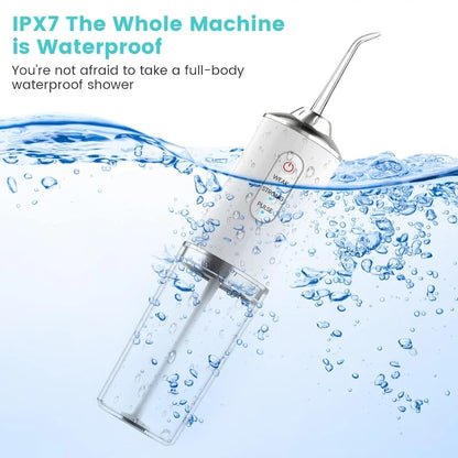 Professional Portable Cordless Water Flosserfor Teeth, Rechargeable Oral Irrigator with 3 Modes & Water Drill, IPX7 Waterproof